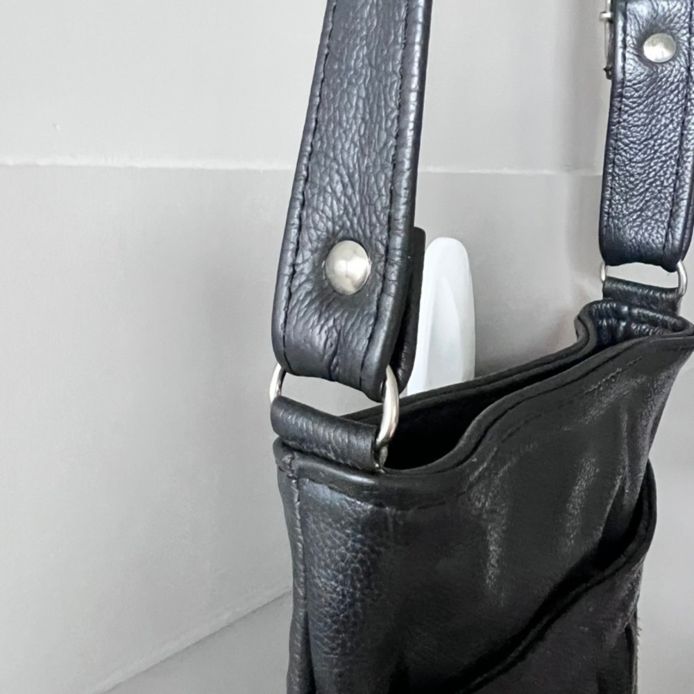 Fringe Crossbody Bag Women Small Black Leather Boho Western Festival Gothic - Picture 5 of 14